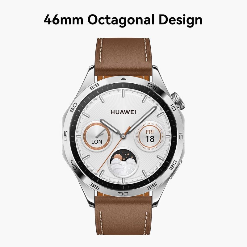 HUAWEI Watch GT4 46mm Smartwatch,  24/7 Health Monitoring, Brown,UAE VERSION